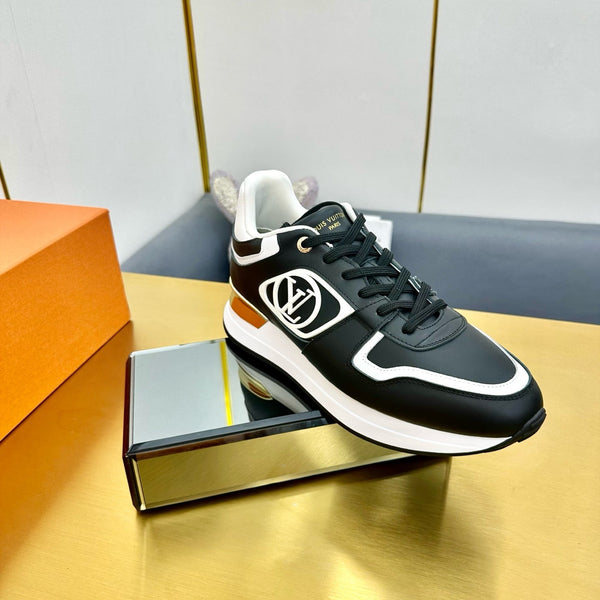 NEO RUN AWAY SNEAKER IN BLACK MIX WHITE CALFSKIN