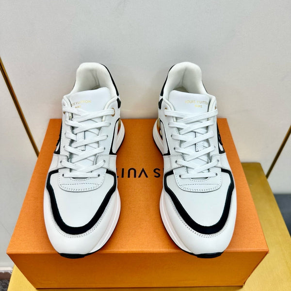 NEO RUN AWAY SNEAKER IN WHITE MIX BLACK CALFSKIN