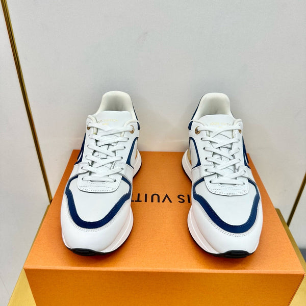 SNEAKER NEO RUN AWAY IN PELLE DI VITELLO BLU COBALTO MIX BIANCO