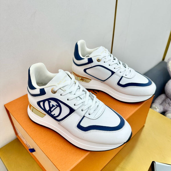 SNEAKER NEO RUN AWAY IN PELLE DI VITELLO BLU COBALTO MIX BIANCO