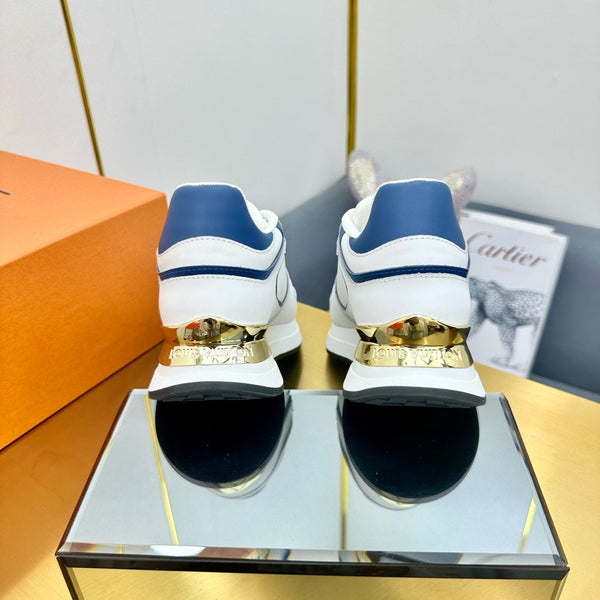 SNEAKER NEO RUN AWAY IN PELLE DI VITELLO BLU COBALTO MIX BIANCO