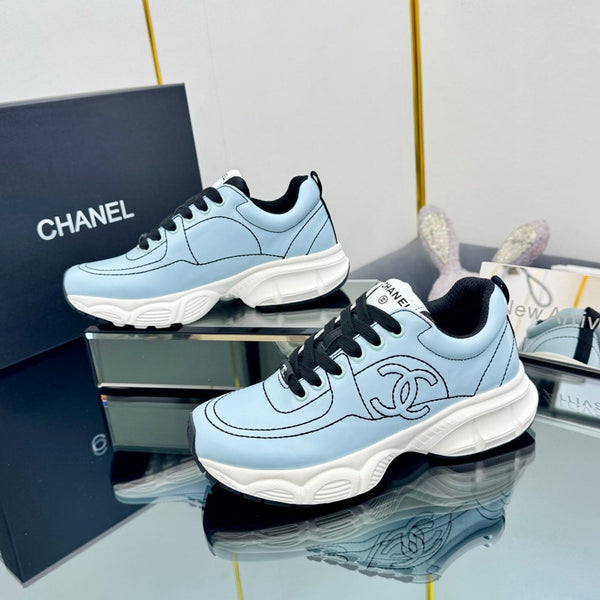 CC Sneaker Sky Blue with Logo Cowhide 238619