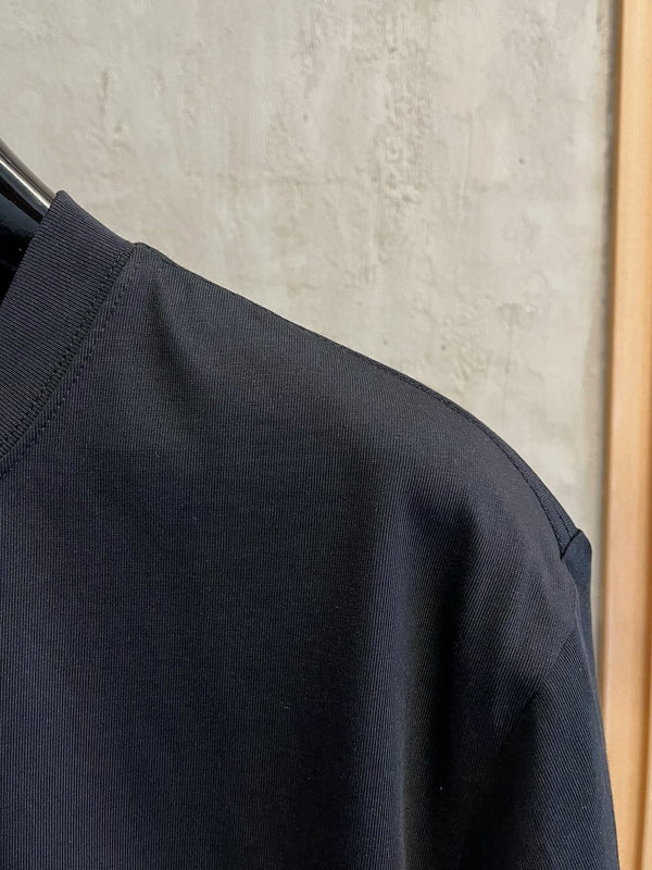 T-SHIRT LV IN PURO COTONE NERO CON LOGO RICAMATO 238772