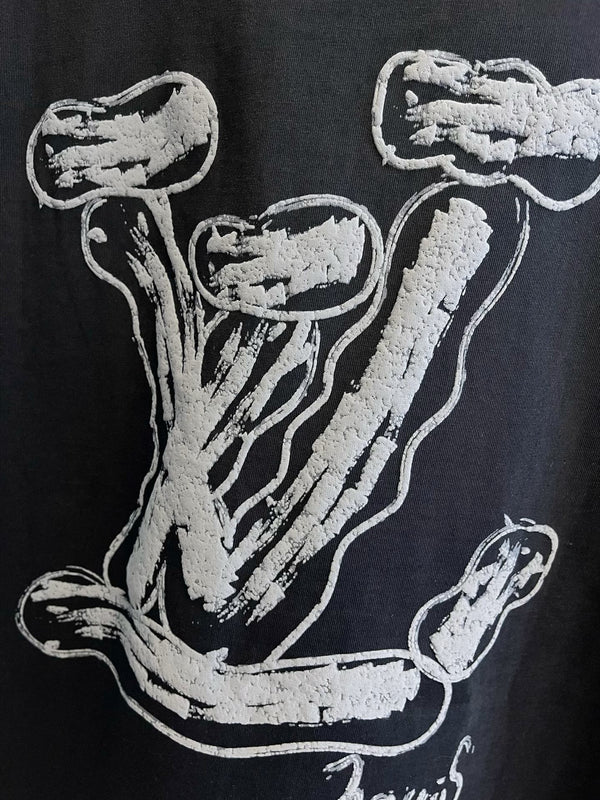 LV T-SHIRT IN BLACK PURE COTTON LOGO PRINT 238774