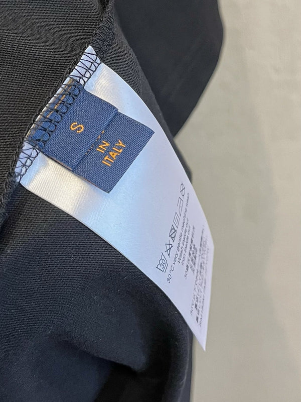 T-SHIRT LV IN PURO COTONE NERO CON LOGO RICAMATO 238776