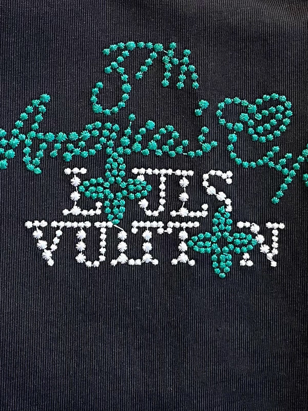 T-SHIRT LV IN PURO COTONE NERO CON LOGO RICAMATO 238776