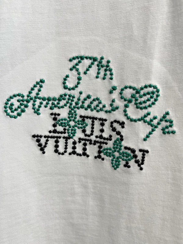 LV T-SHIRT IN WHITE EMBROIDERED LOGO PURE COTTON 238777