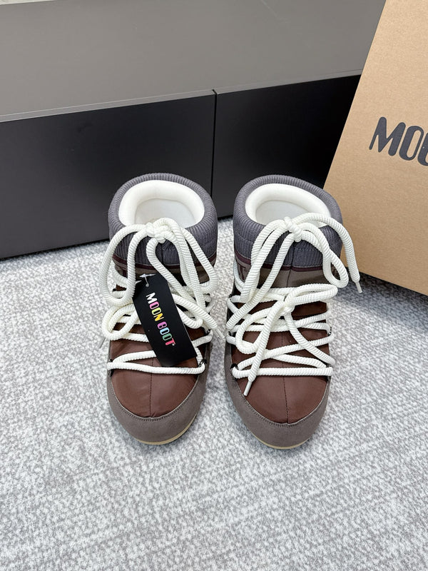 Moon Snow Fall Winter Boots Taupe Brown Wool Nylon Lining 515584