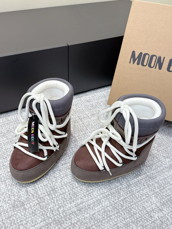 Moon Snow Fall Winter Boots Taupe Brown Wool Nylon Lining 515584
