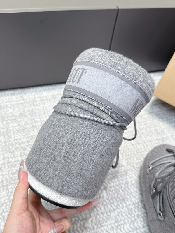 Moon Boot Icon Low Felt Grey Wool Blend 515594