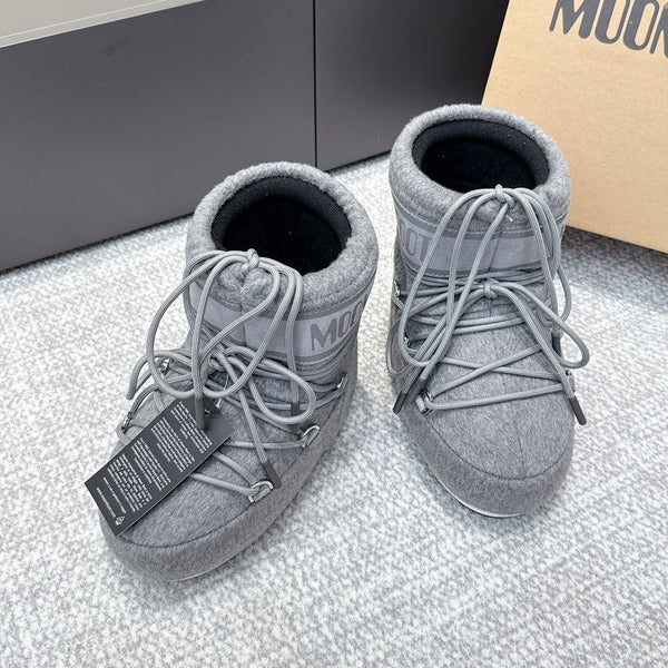 Moon Boot Icon Low Felt Grey Wool Blend 515594