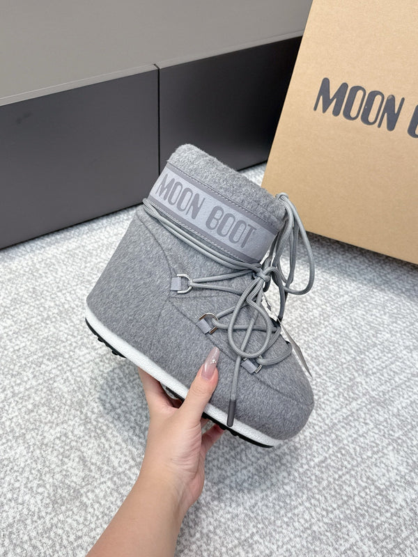 Moon Boot Icon Low Felt Grey Wool Blend 515594