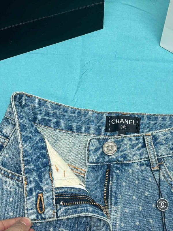 CC Monogram Polka Dot Blue White Jean