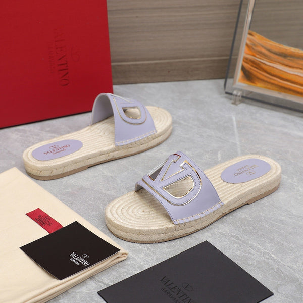 Vlogo Cut-Out Slide 20 Viola Vitello Beige Suola Rafia