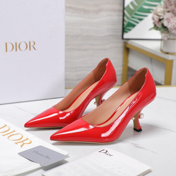 CD Tribales Pump 80mm Glossy Red Orange Cowhide