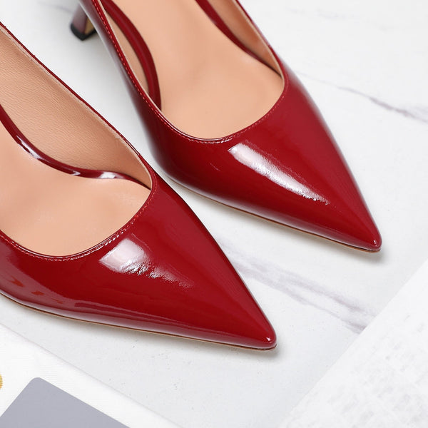 CD Tribales Pump 80mm Glossy Red Cowhide