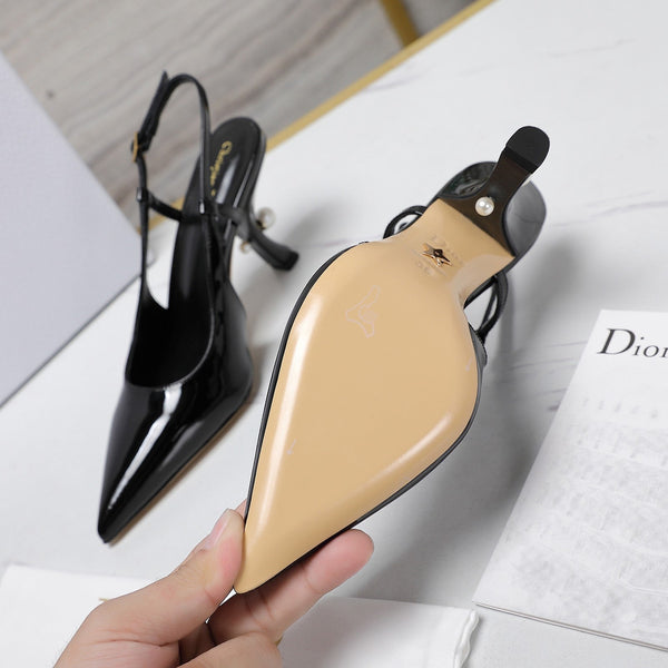 CD Tribales Slingback Pump Glossy Black Cowhide