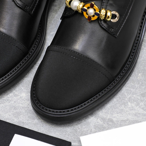 CC Ankle Boots 30mm Black Plain Cowhide