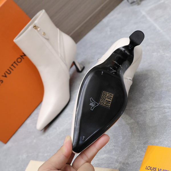 Stivaletti LV Sparkle 70mm in pelle di vacchetta bianca