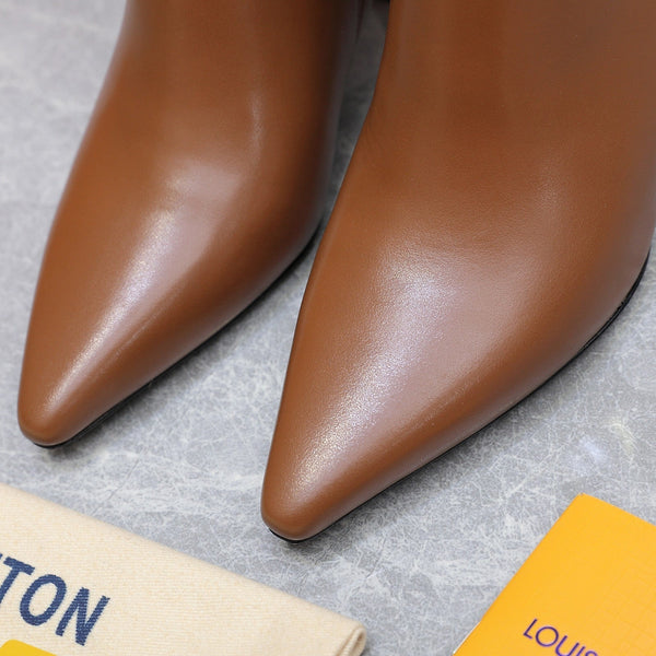 Stivaletti LV Sparkle 70mm in pelle di vacchetta marrone