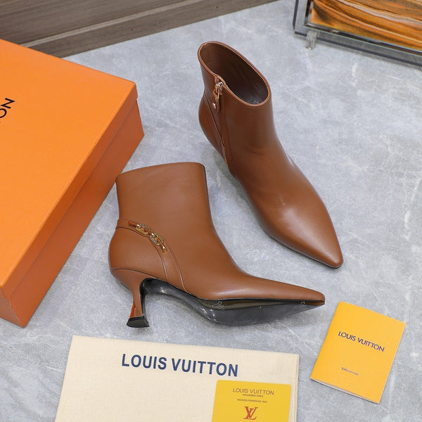 Stivaletti LV Sparkle 70mm in pelle di vacchetta marrone