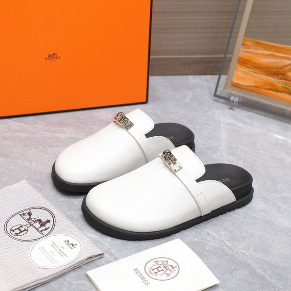 HM 25 Carlotta Mule White Calfskin