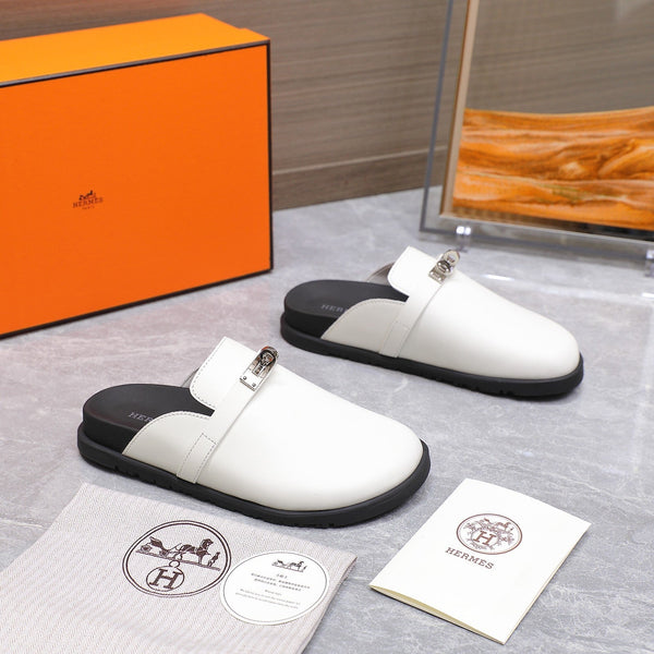 HM 25 Carlotta Mule White Calfskin