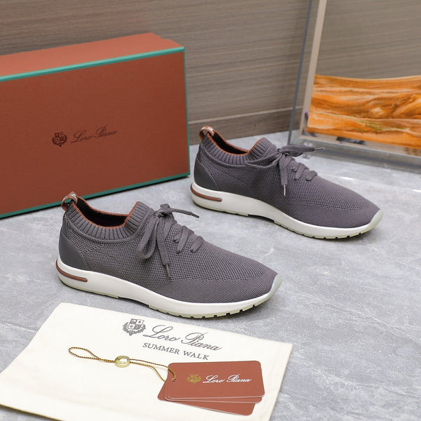 LP lady Flexy Walk Sneaker Dark Gray Wool And Calfskin 310449