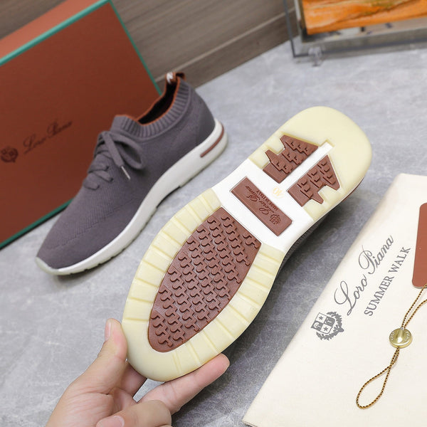 LP lady Flexy Walk Sneaker Dark Gray Wool And Calfskin 310449