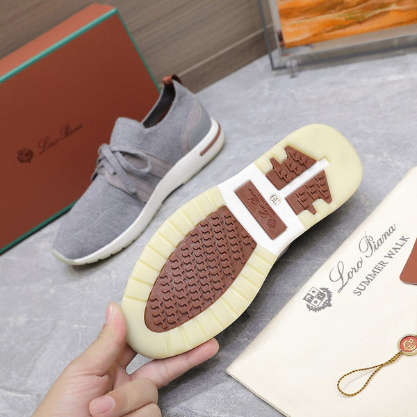 LP lady Flexy Walk Sneaker Flannel Gray Wool And Calfskin 310449