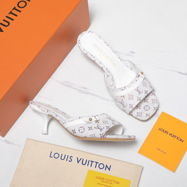 LV 6AM Mule 55mm Multicolor Cowhide Monogram Canvas 456145