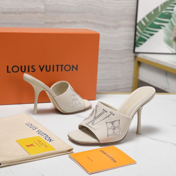 LV 6AM Mule 90mm Ivory Grained calf leather 456148