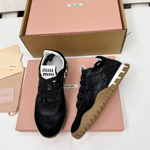 Miu TIRE Sneakers Nero Suede Lace 456326