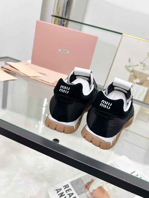 Miu TYRE Sneakers Black Suede Technical Fabric 456333