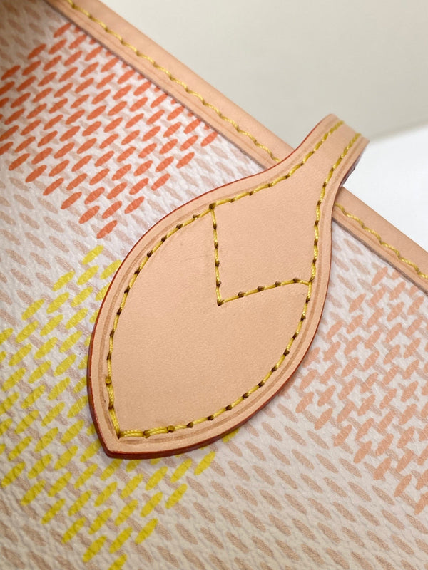 neverfull mm 31 peach damier coasted canvas