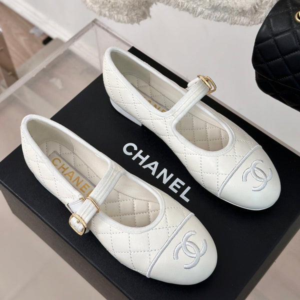 mary jane white quilted lambskin