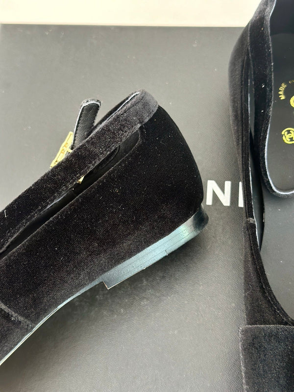 CC Mary Jane Black Velvet Lambskin Lining