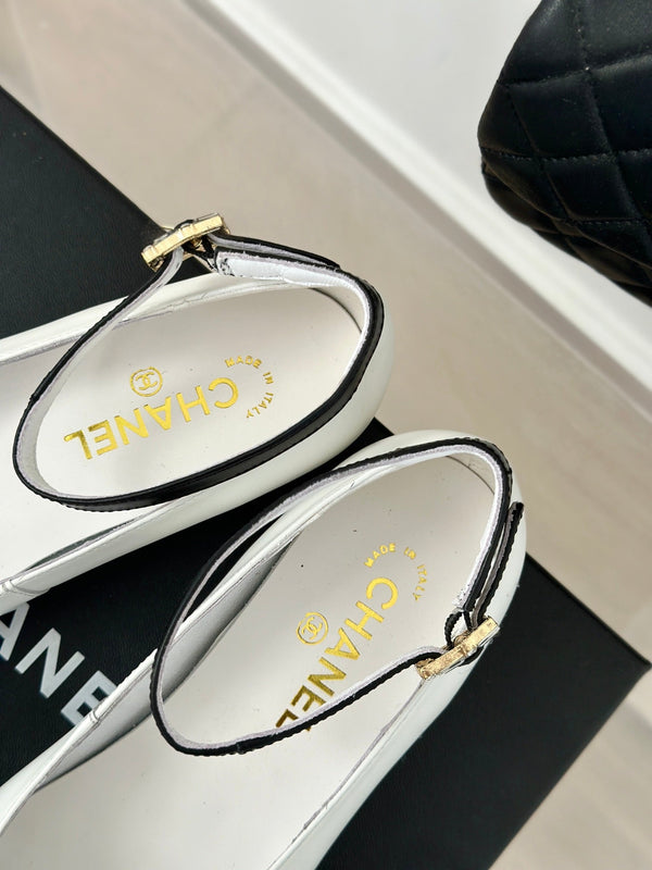 CC Mary Jane White Lambskin