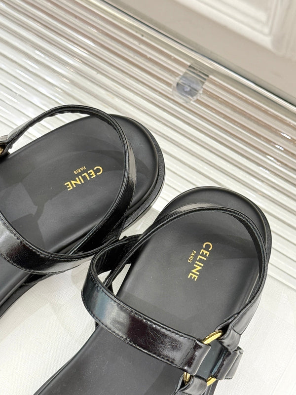 CELINE Maud Sandal Black Leather 285904