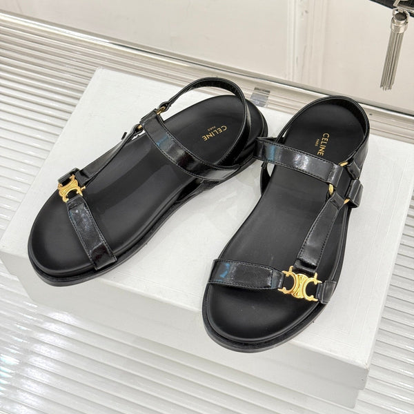 CELINE Maud Sandal Black Leather 285904