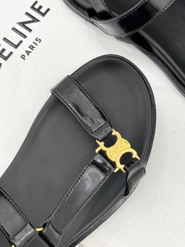 CELINE Maud Sandal Black Leather 285904