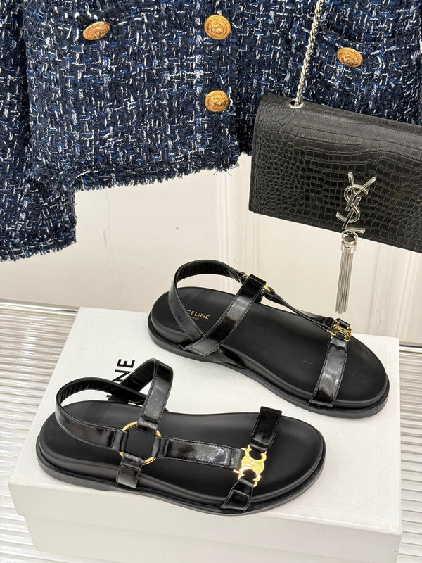 CELINE Maud Sandal Black Leather 285904