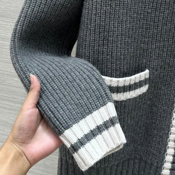 Miumiu V-neck knitted Cardigan Gray Cashmere
