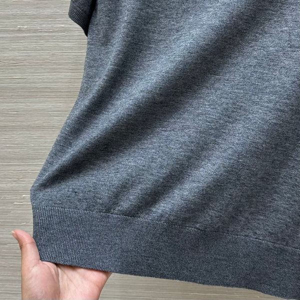 Miu Miu 25 Short-sleeve Top Gray Wool