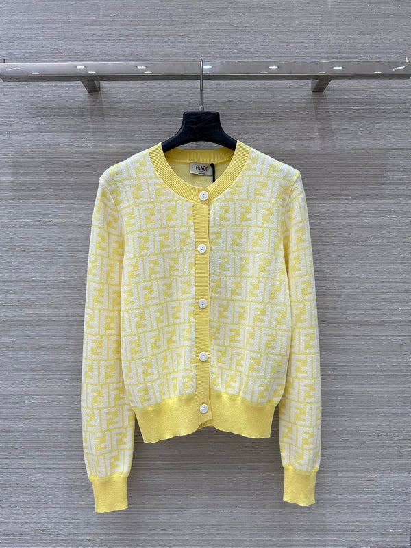 Fendi 25 Cardigan yellow Cotton