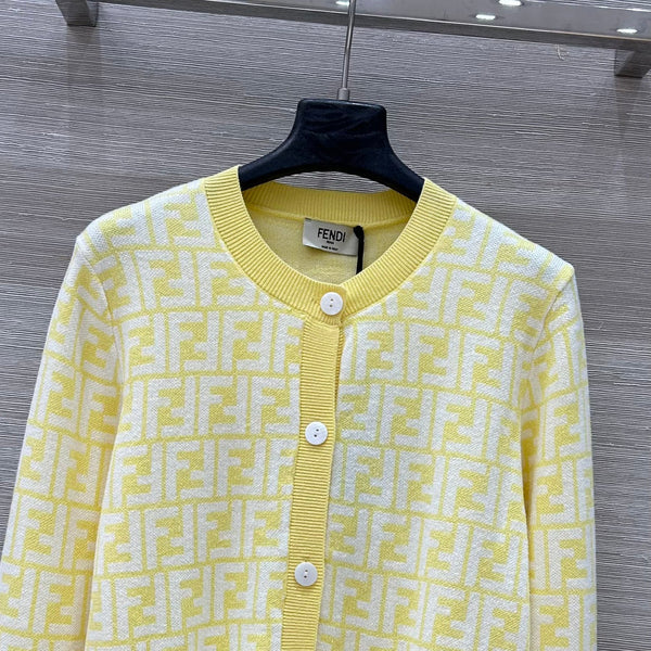 Fendi 25 Cardigan yellow Cotton