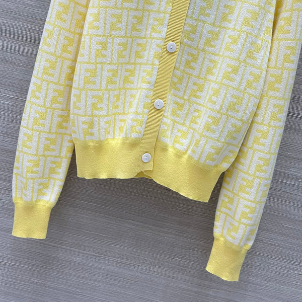 Fendi 25 Cardigan yellow Cotton