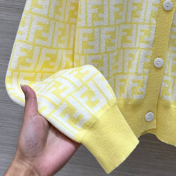 Fendi 25 Cardigan yellow Cotton