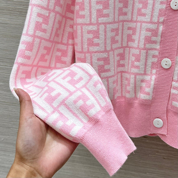 Fendi 25 Cardigan Pink Cotton
