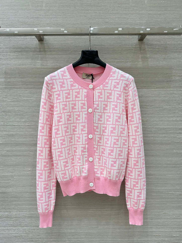 Fendi 25 Cardigan Pink Cotton